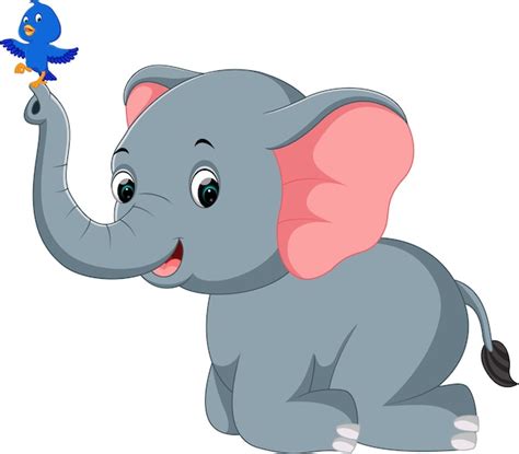 Dibujos Animados De Elefante Vector Premium