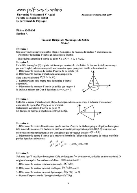 Serie 3 09 1 α Université Mohammed V Agdal Année Universitaire 2008