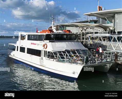 Dh Auckland Harbour Auckland New Zealand Catamaran Ferry Fullers Tiger Cat Auckland Waterfront