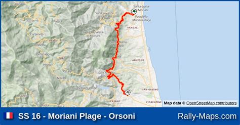 Ss Moriani Plage Orsoni Stage Map Tour De Corse Wrc