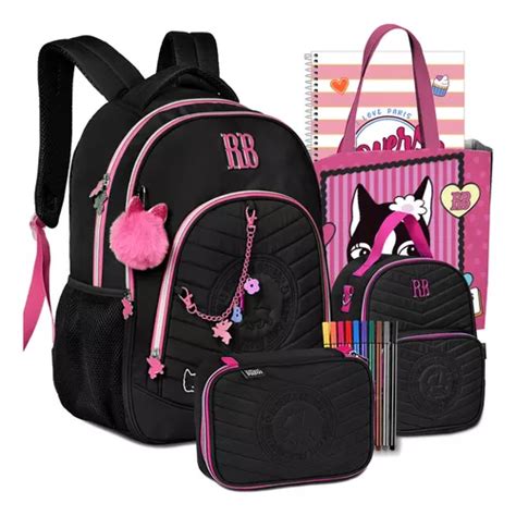 Kit Mochila Rb Rebecca Bonbon Estojo Escolar Notebook Brinde