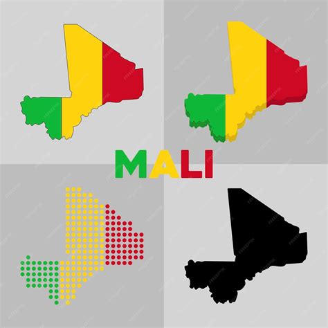 Premium Vector | Outline map of mali. borders and flag of the country ...