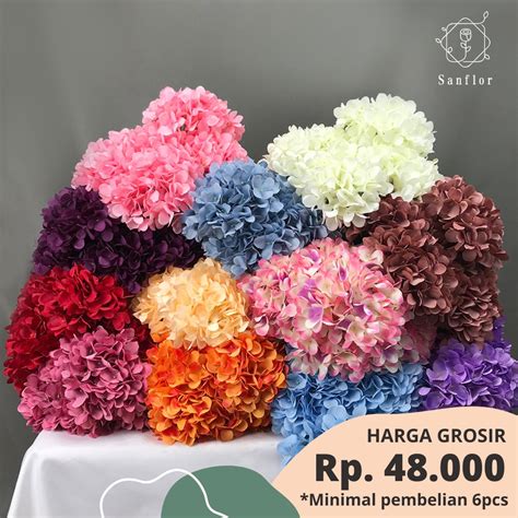 Jual Bunga Hortensia K Premium Artificial Hydrangea Jumbo Dekorasi