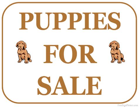 Printable Puppies For Sale Sign