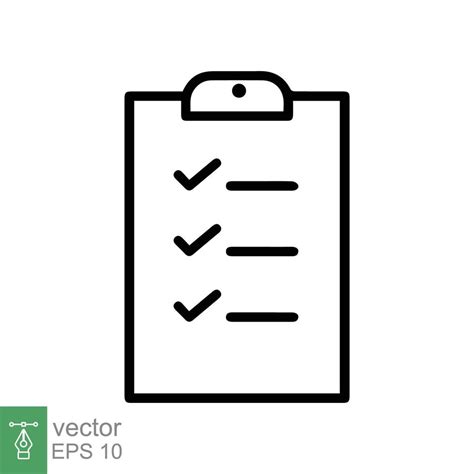 Checklist Icon Simple Flat Style Clipboard With Check List Report