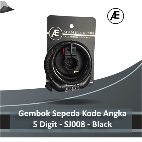 Jual ADAMEVE Gembok Sepeda Kode Angka 5 Digit SJ008 Black Shopee