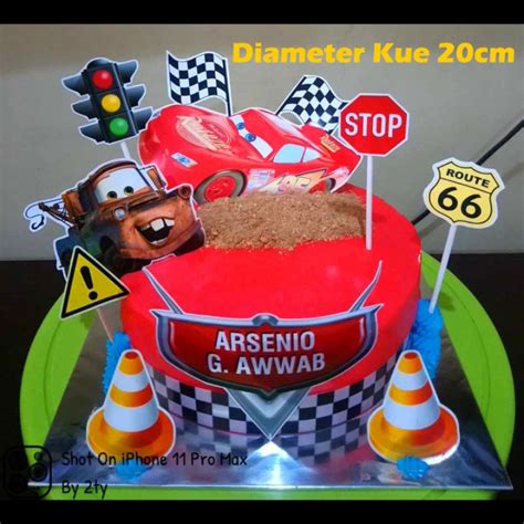 Jual Topper Cake Cars Gratis Tambah Nama Usia Foto Topper Cake