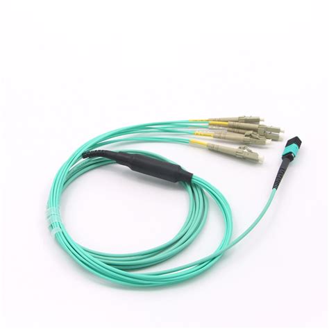 MPO LC Fanout 12core Mini Round 3 0mm Om3 Fiber Optical Patchcord