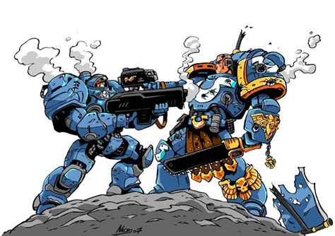 Terran Marine Of Starcraft Vs An Ultramarine From Warhammer 40000