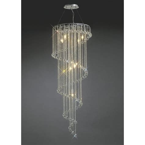 Il Atla Spiral Pendant Light Polished Chrome Crystal