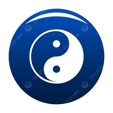 Ying Yang Símbolo De Harmonia E Equilíbrio ícone Vector Círculo Azul