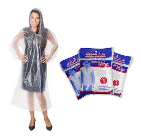 Kit 50 Capas De Chuva Transparente Descartável Parcelamento sem juros