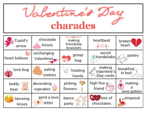 Valentine's Day Charades Words - Views From a Step Stool