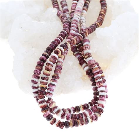 Purple White Spiny Oyster Beads 6mm Rondelles 16 Etsy