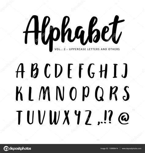 Hand Drawn Alphabet Brush Script Font Photos Alphabet Collections