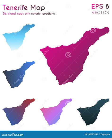 Kaart Van Tenerife Met Mooie Gradi Nten Vector Illustratie