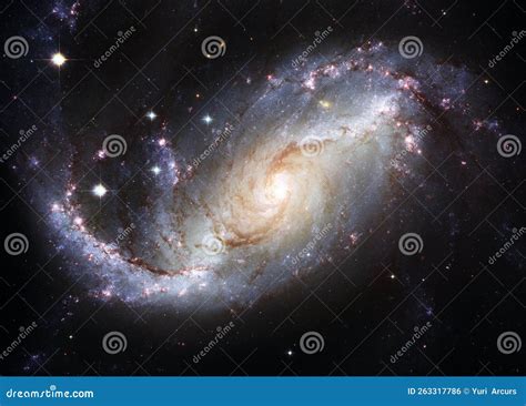 View of Barred Spiral Galaxy NGC 1672 Stock Photo - Image of planets ...