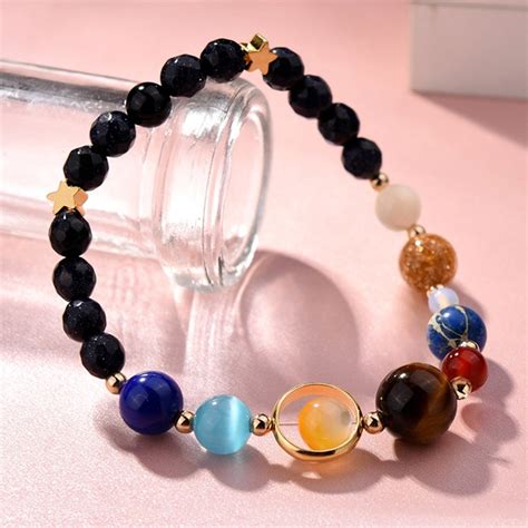 Buy Menglina Women Stone Bead Charm Bracelet Universe Galaxy The Eight