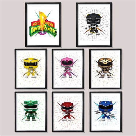 Power Rangers Digital Prints Etsy