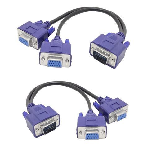 Kit 2 Duplicador Vga 1 Entrada 2 Saidas Cabo Y Vga Macho Shopee Brasil