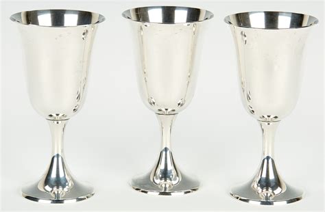 Lot 943 6 Gorham Sterling Silver Goblets Case Auctions