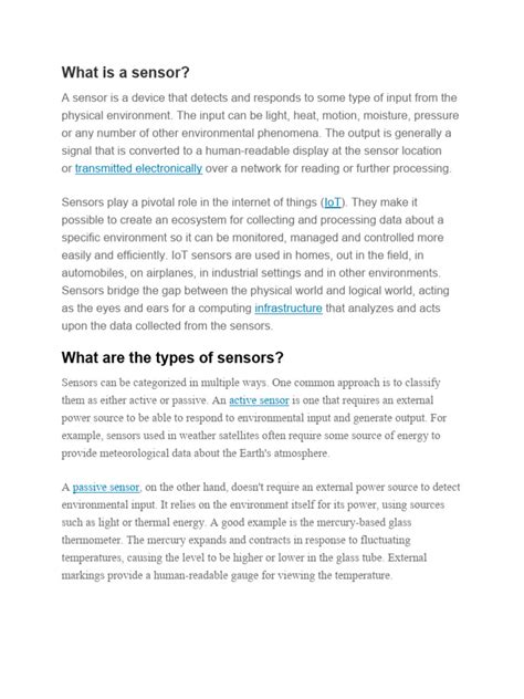 What Is A Sensor | PDF | Sensor | Thermocouple 