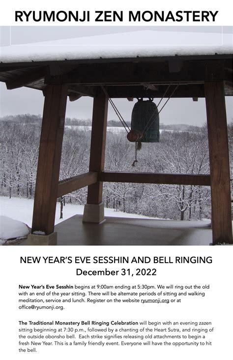 Ryumonji Zen Monastery New Years Open House Ryumonji Zen Monastery