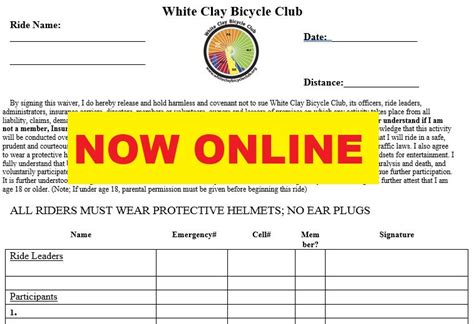 Printable Generic Motorcycle Ride Waiver Form