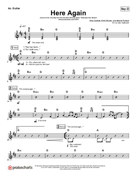 Here Again Acoustic Guitar Sheet Music PDF (Elevation Worship ...