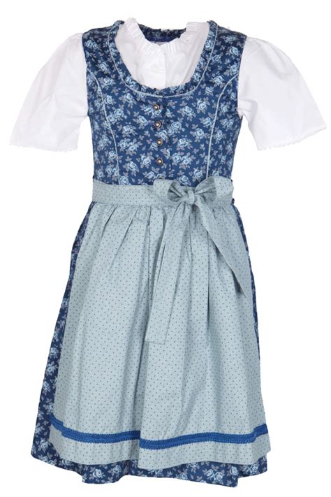 Isar Trachten Kinderdirndl Blau Mit Bluse Und Sch Rze Dirndl