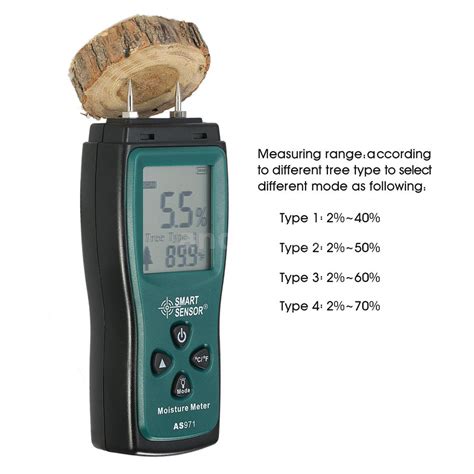 Smart Sensor 2 Pin Lcd Digital Wood Moisture Meter Firewood Humidity Tester T4r4 Ebay