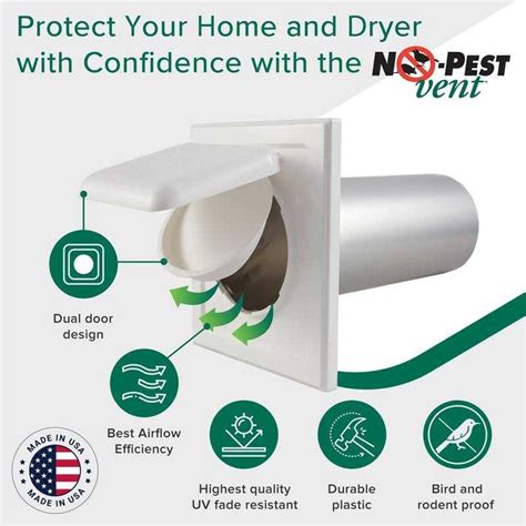 No Pest Vent Dual Door Dryer Vent Cover Outdoor 4 Inch Made In Usa