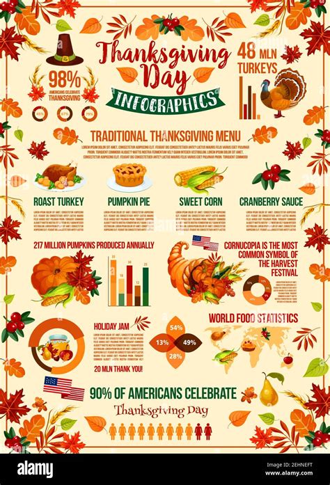 Thanksgiving Day Holiday Infographic Design Autumn Harvest Festival