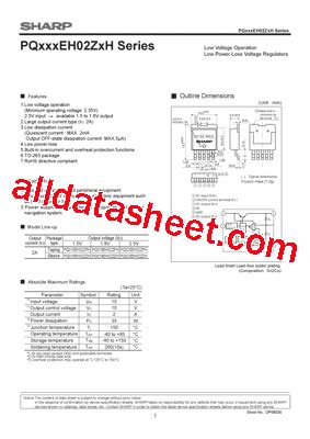 PQXXXEH02ZXH Datasheet PDF Sharp Corporation