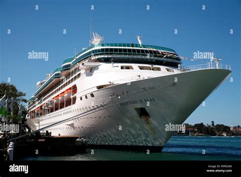 Rhapsody Of The Seas Cruise Liner Berthed At Circular Quay In Sydney