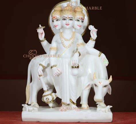 Pure White Marble Dattatreya Statue Inches Height Temple At Rs