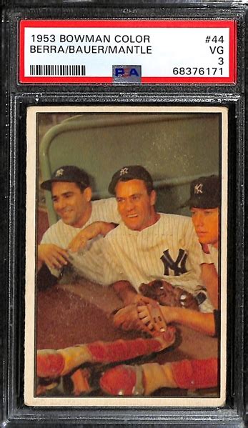 Lot Detail 1953 Bowman Color Mickey Mantle Yogi Berra Hank Bauer