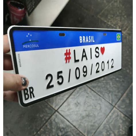 Placa De Carro Personalizada Mercosul Alto Relevo Shopee Brasil