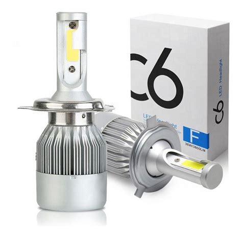 Bombillo H4 Kit Luces Led C6 Para Vehículos De 72w 7600lm Mercado Libre