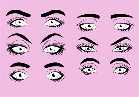 Woman Eyelashes Clipart Set Vector Illustration 419001 Vector Art At