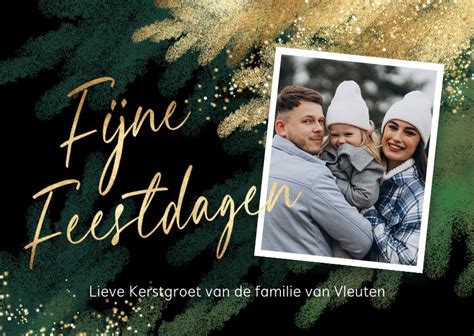 Kerstkaart Foto Fijne Feestdagen Kerstboom Kaartje Go