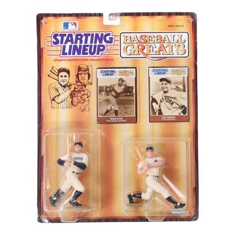 Babe Ruth Lou Gehrig 1989 Starting Lineup Classic Doubles Action