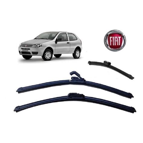 Kit 3 Palhetas Limpador De Parabrisa Dianteiro Traseiro Fiat Palio G3