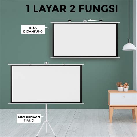 Jual Tripod Layar Proyektor 100 Inch 16 9 Stand Screen Projector 100