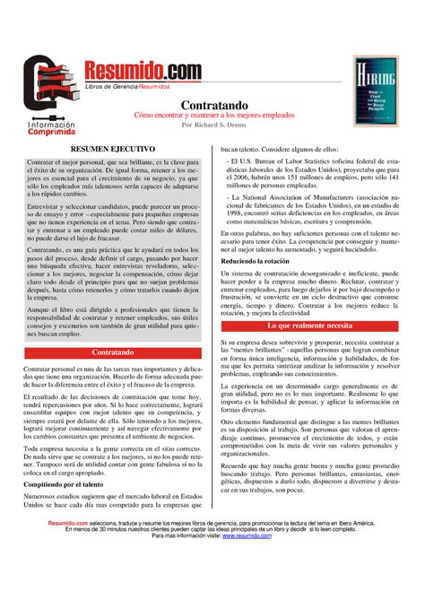 Contratando Libro Resumido Selecciona Traduce Y Resume Los Mejores