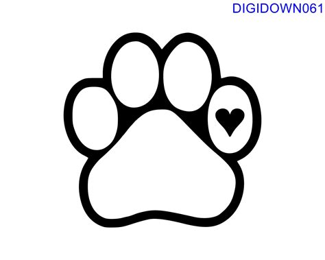 Dog Paw With Heart Svg Cut File Mtc Svg Pdf Eps Ai Dxf Png And 