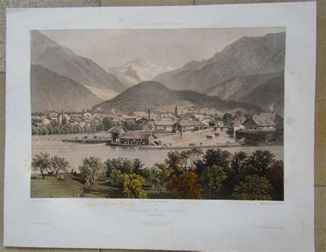 Interlaken Mit Jungfrau Grosse Tonlitho Von Ciceri 1864 Kaufen Auf