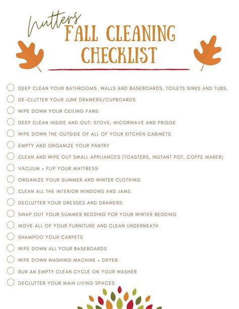 Fall Cleaning Checklist Nutters Everyday Naturals