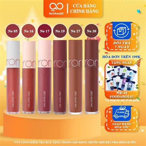 Son Kem Lì Mềm Mượt Lâu Trôi Romand Nude Zero Velvet Tint Màu đỏ Hồng