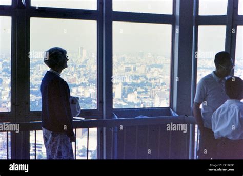 Tourists inside Tokyo Tower ca. 1976 Stock Photo - Alamy